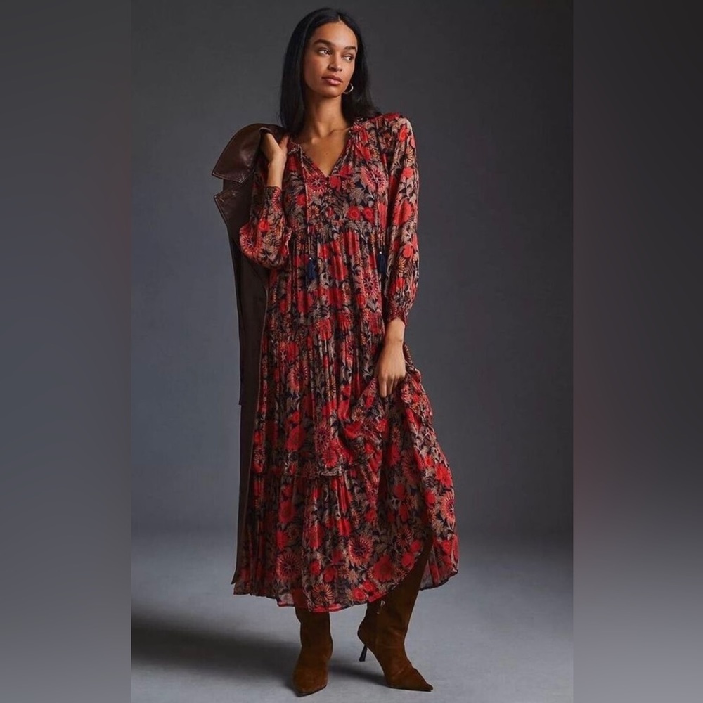 The Marais Printed Chiffon Maxi Dress